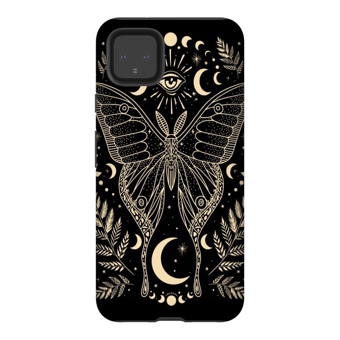Pixel 4XL StrongFit Occult Mystical Moon Moth by LM2Kone