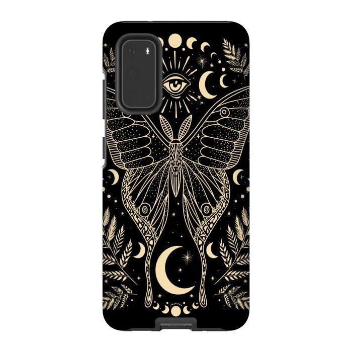 Galaxy S20 StrongFit Occult Mystical Moon Moth by LM2Kone