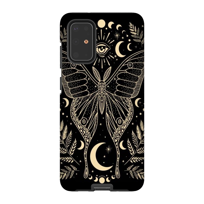 Galaxy S20 Plus StrongFit Occult Mystical Moon Moth by LM2Kone