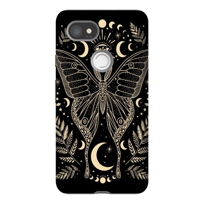 Pixel 2XL StrongFit Occult Mystical Moon Moth by LM2Kone