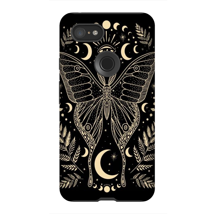 Pixel 3XL StrongFit Occult Mystical Moon Moth by LM2Kone