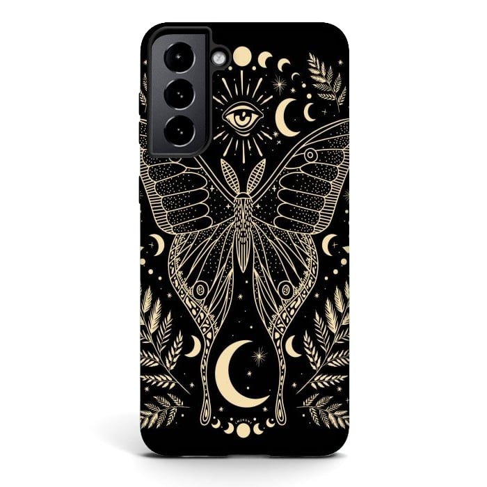 Galaxy S21 StrongFit Occult Mystical Moon Moth by LM2Kone