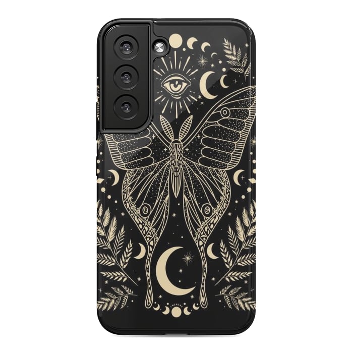 Galaxy S22 StrongFit Occult Mystical Moon Moth by LM2Kone