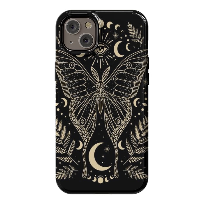 iPhone 14 Plus StrongFit Occult Mystical Moon Moth by LM2Kone