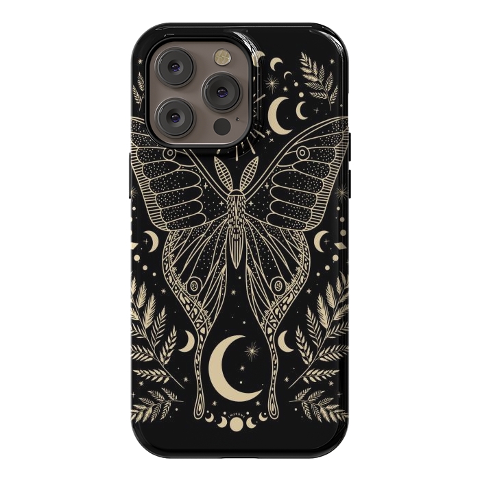 iPhone 14 Pro max StrongFit Occult Mystical Moon Moth by LM2Kone