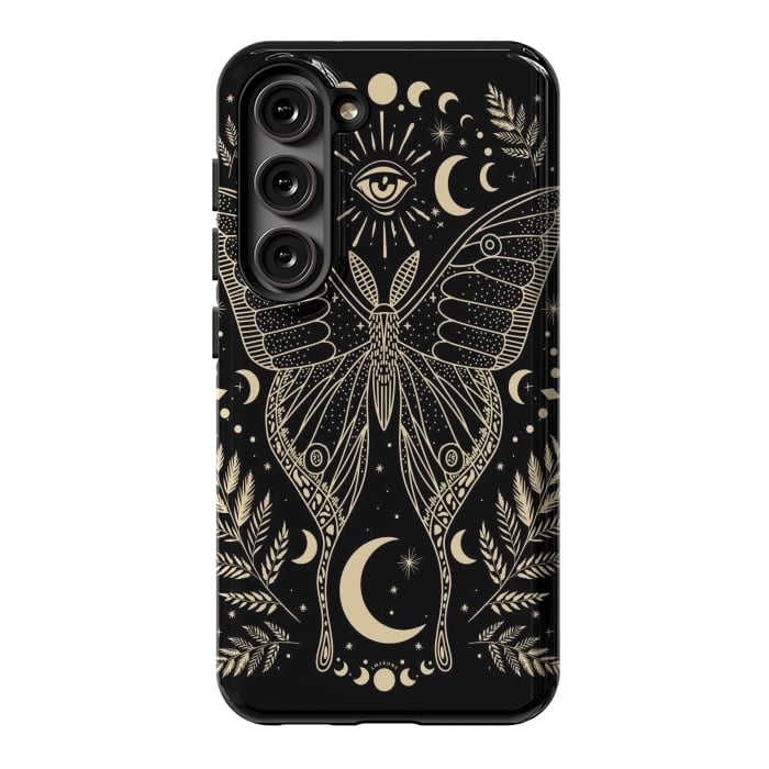 Galaxy S23 StrongFit Occult Mystical Moon Moth by LM2Kone
