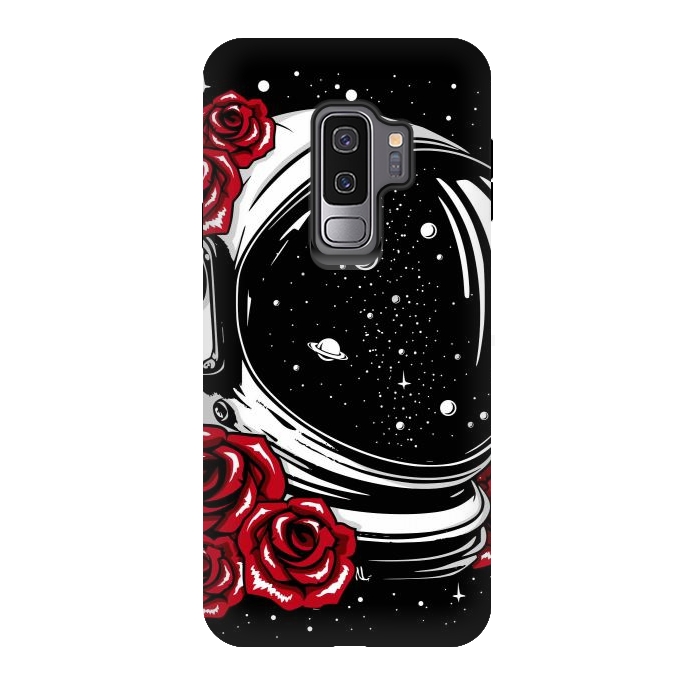Galaxy S9 plus StrongFit Astronaut Helmet of Roses by LM2Kone