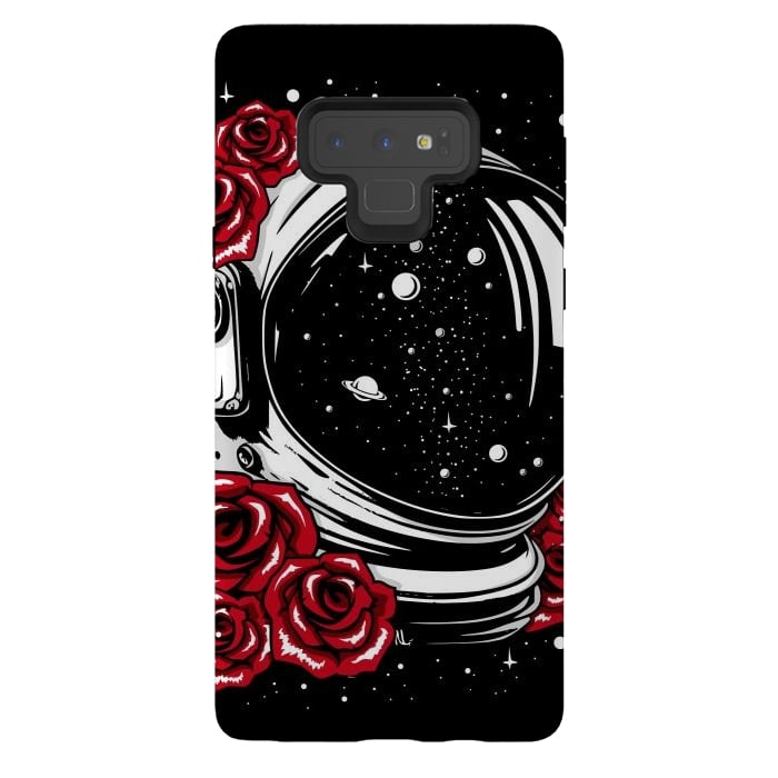 Galaxy Note 9 StrongFit Astronaut Helmet of Roses by LM2Kone