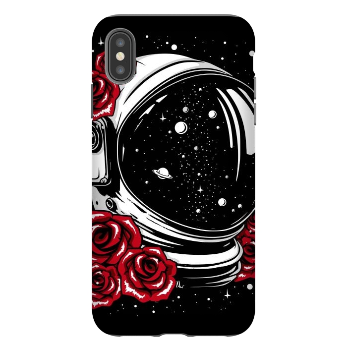 iPhone Xs Max StrongFit Astronaut Helmet of Roses by LM2Kone