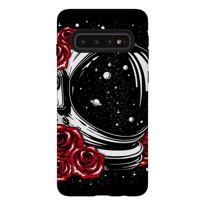 Galaxy S10 StrongFit Astronaut Helmet of Roses by LM2Kone