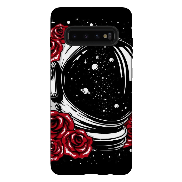 Galaxy S10 plus StrongFit Astronaut Helmet of Roses by LM2Kone