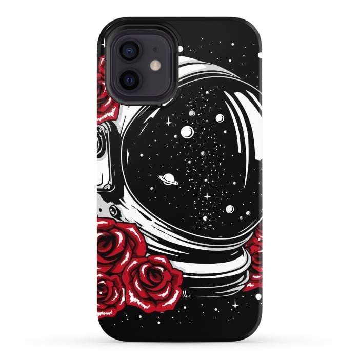 iPhone 12 StrongFit Astronaut Helmet of Roses by LM2Kone
