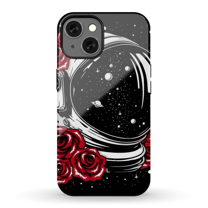 iPhone 13 StrongFit Astronaut Helmet of Roses by LM2Kone