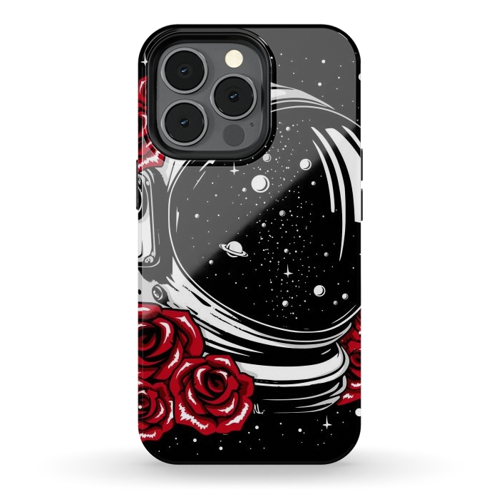 iPhone 13 pro StrongFit Astronaut Helmet of Roses by LM2Kone