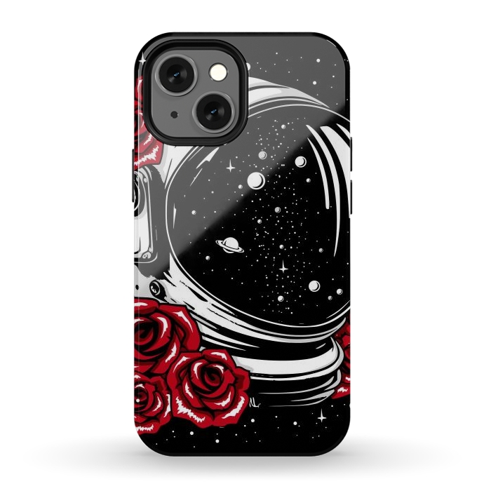 iPhone 13 mini StrongFit Astronaut Helmet of Roses by LM2Kone