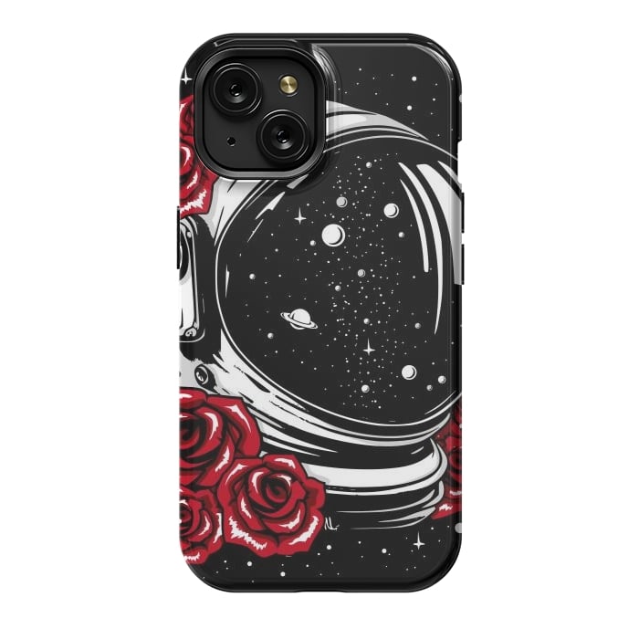 iPhone 15 StrongFit Astronaut Helmet of Roses by LM2Kone
