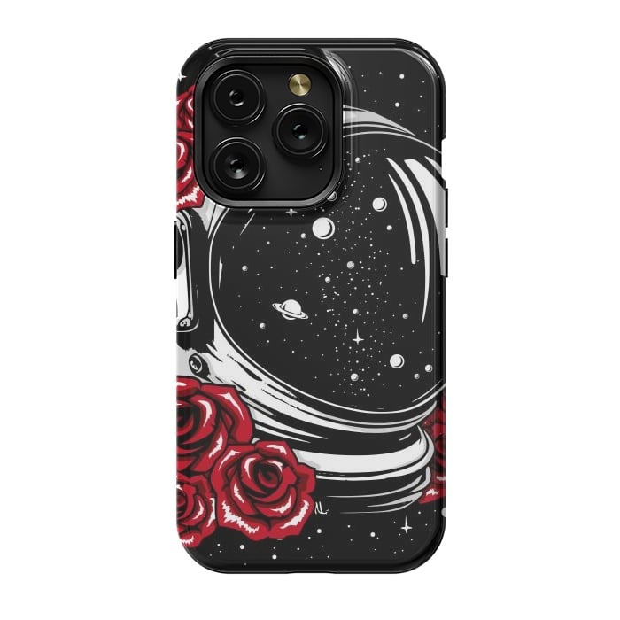 iPhone 15 Pro StrongFit Astronaut Helmet of Roses by LM2Kone