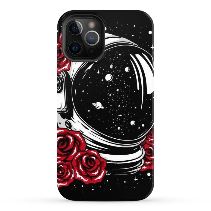 iPhone 12 Pro Max StrongFit Astronaut Helmet of Roses by LM2Kone