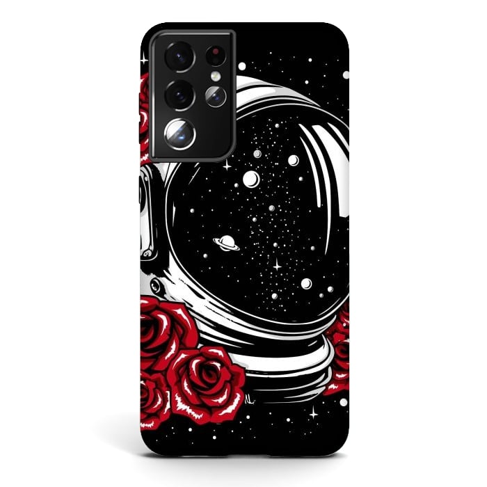 Galaxy S21 ultra StrongFit Astronaut Helmet of Roses by LM2Kone