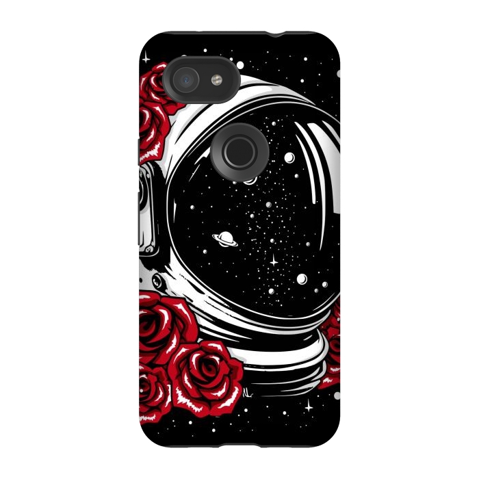 Pixel 3A StrongFit Astronaut Helmet of Roses by LM2Kone