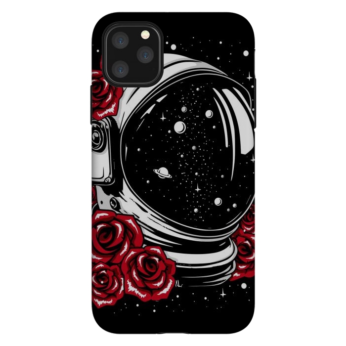 iPhone 11 Pro Max StrongFit Astronaut Helmet of Roses by LM2Kone