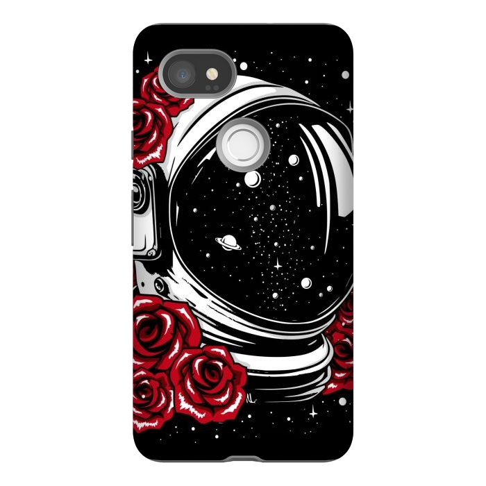 Pixel 2XL StrongFit Astronaut Helmet of Roses by LM2Kone