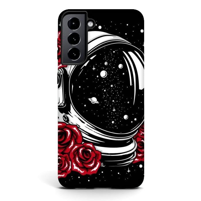 Galaxy S21 plus StrongFit Astronaut Helmet of Roses by LM2Kone