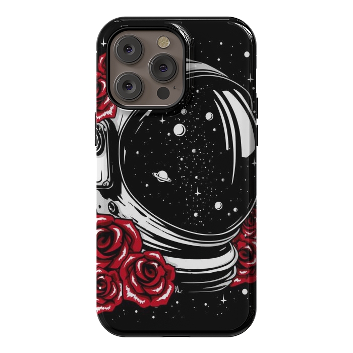 iPhone 14 Pro max StrongFit Astronaut Helmet of Roses by LM2Kone