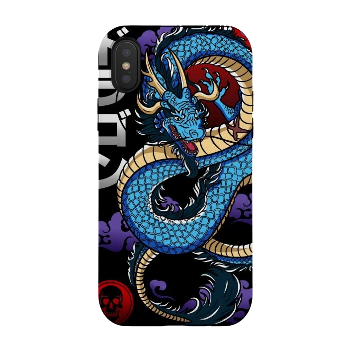 iPhone Xs / X StrongFit Japanese Dragon Emperor by LM2Kone