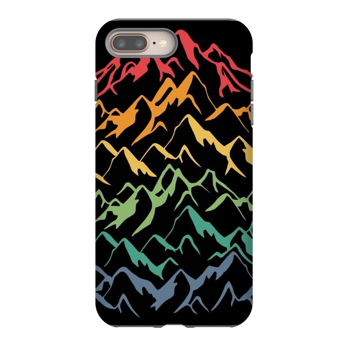iPhone 7 plus StrongFit Retro Mountains Lines by LM2Kone