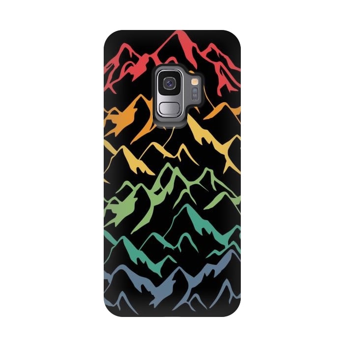 Galaxy S9 StrongFit Retro Mountains Lines by LM2Kone