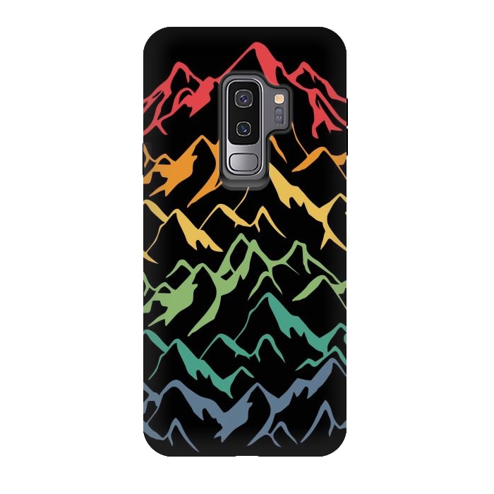 Galaxy S9 plus StrongFit Retro Mountains Lines by LM2Kone