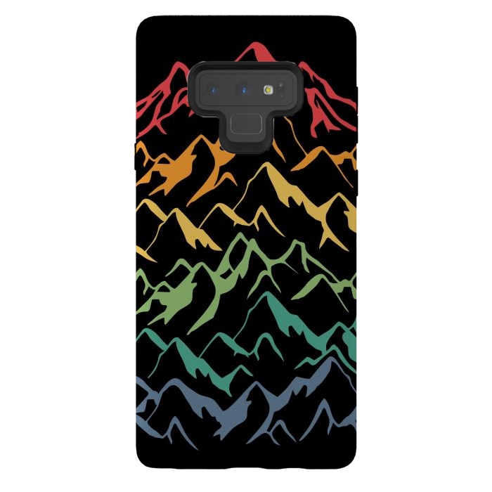 Galaxy Note 9 StrongFit Retro Mountains Lines by LM2Kone