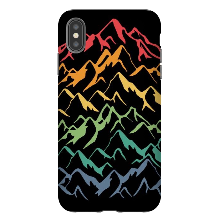 iPhone Xs Max StrongFit Retro Mountains Lines by LM2Kone