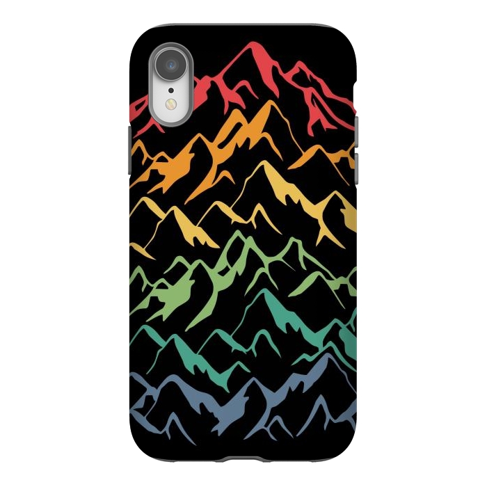 iPhone Xr StrongFit Retro Mountains Lines by LM2Kone