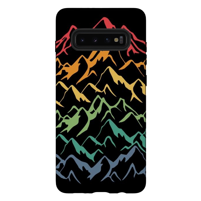 Galaxy S10 plus StrongFit Retro Mountains Lines by LM2Kone