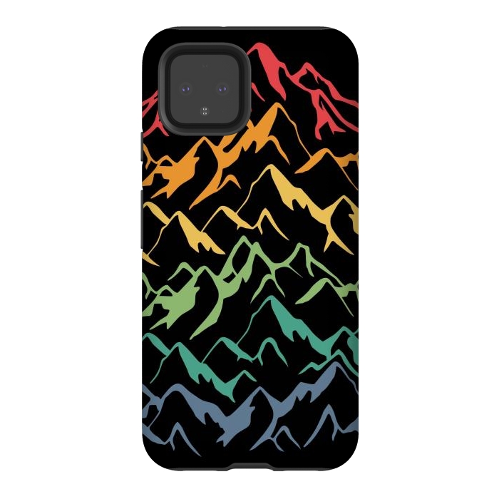 Pixel 4 StrongFit Retro Mountains Lines by LM2Kone