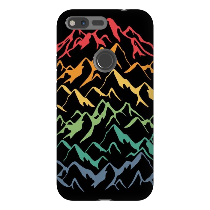 Pixel XL StrongFit Retro Mountains Lines by LM2Kone