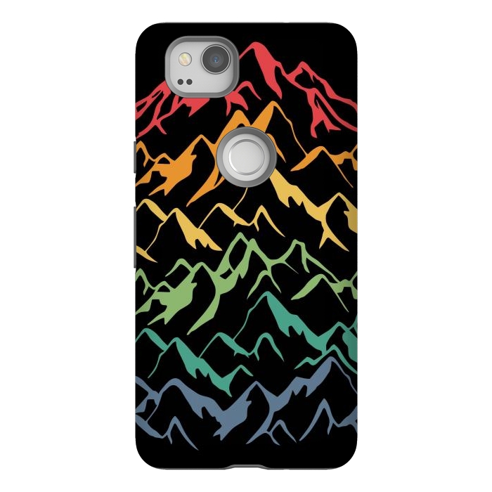 Pixel 2 StrongFit Retro Mountains Lines by LM2Kone