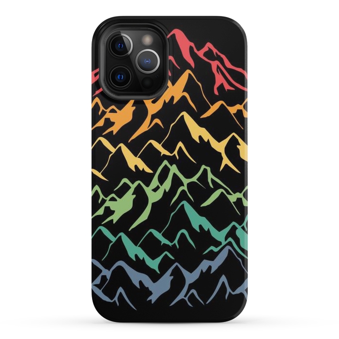 iPhone 12 Pro StrongFit Retro Mountains Lines by LM2Kone