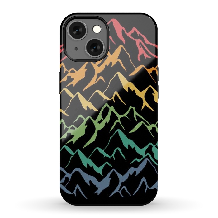 iPhone 13 StrongFit Retro Mountains Lines by LM2Kone