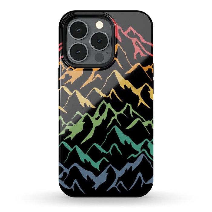 iPhone 13 pro StrongFit Retro Mountains Lines by LM2Kone