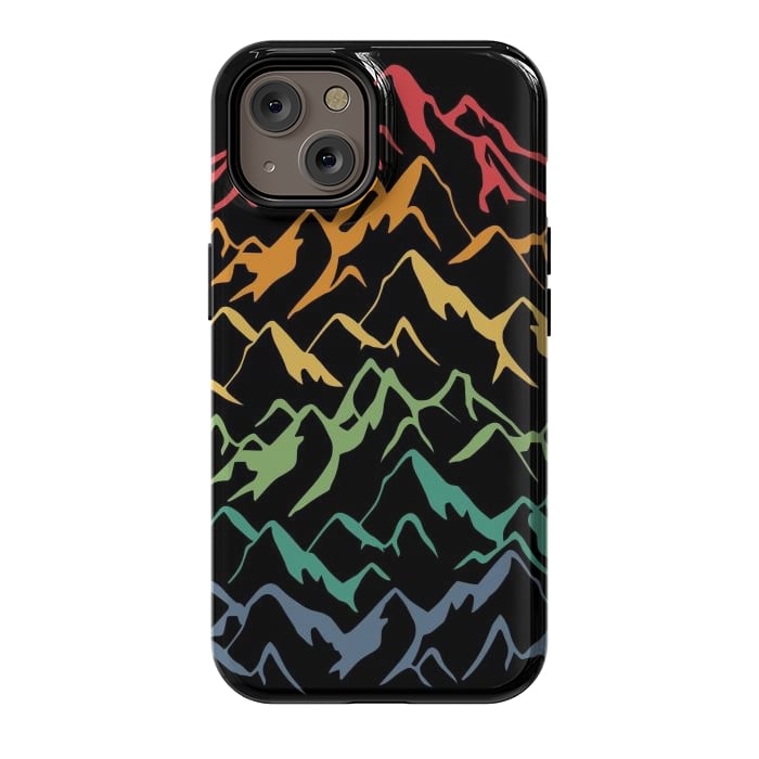 iPhone 14 StrongFit Retro Mountains Lines by LM2Kone