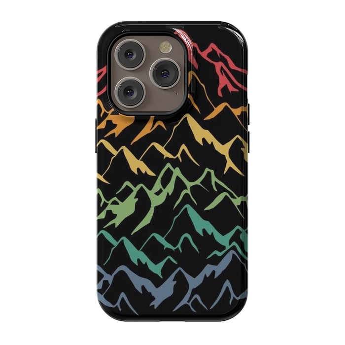 iPhone 14 Pro StrongFit Retro Mountains Lines by LM2Kone