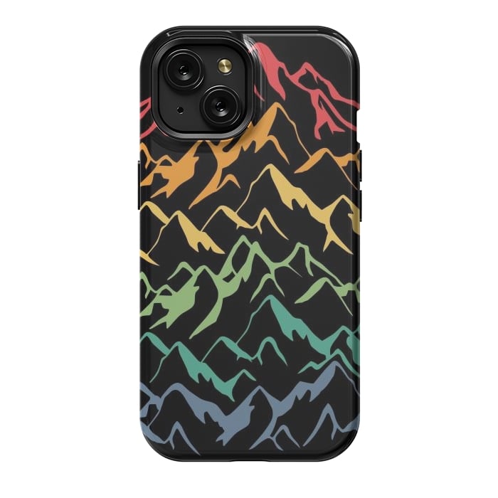 iPhone 15 StrongFit Retro Mountains Lines by LM2Kone