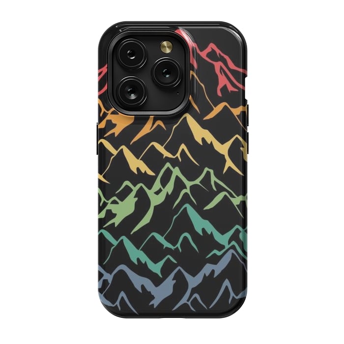 iPhone 15 Pro StrongFit Retro Mountains Lines by LM2Kone