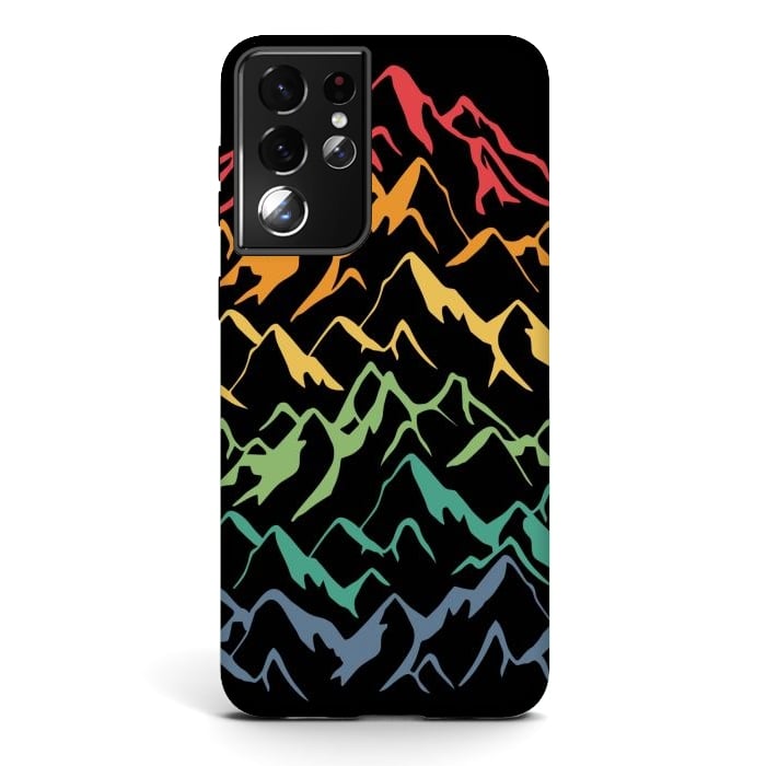 Galaxy S21 ultra StrongFit Retro Mountains Lines by LM2Kone
