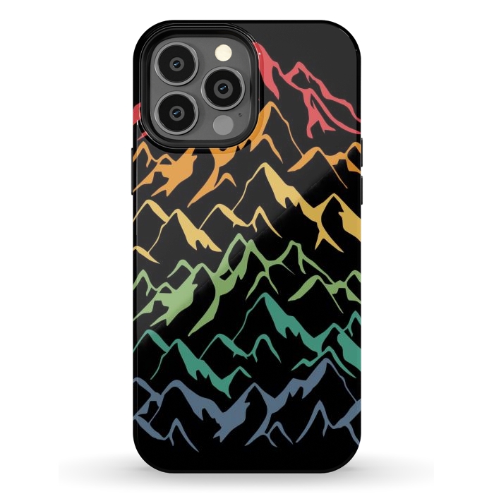 iPhone 13 Pro Max StrongFit Retro Mountains Lines by LM2Kone