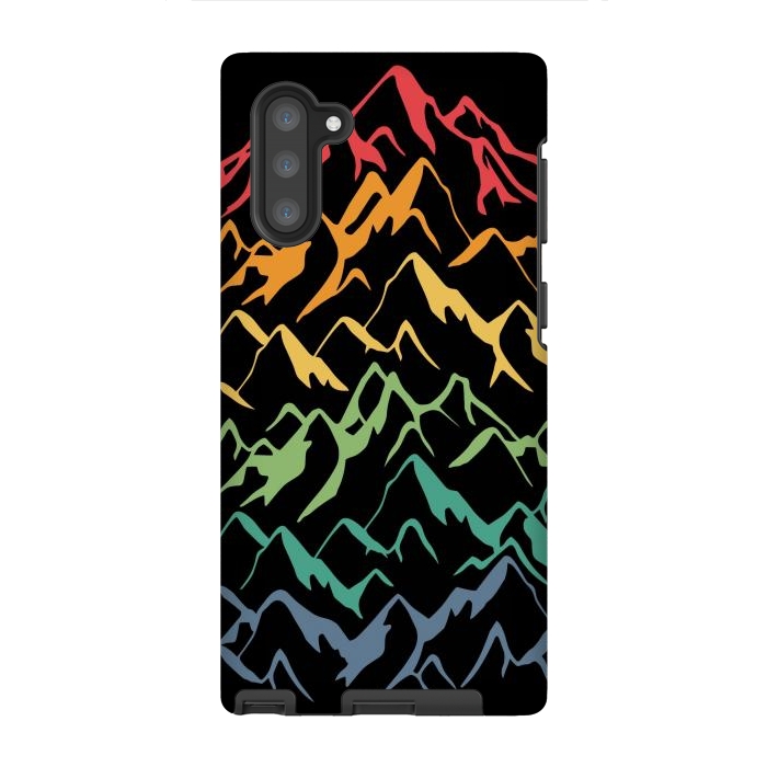 Galaxy Note 10 StrongFit Retro Mountains Lines by LM2Kone