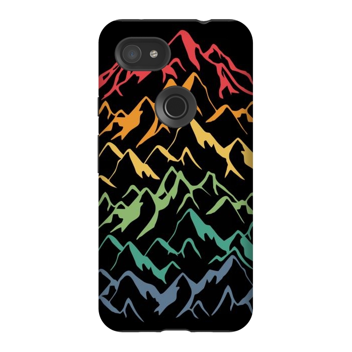 Pixel 3AXL StrongFit Retro Mountains Lines by LM2Kone